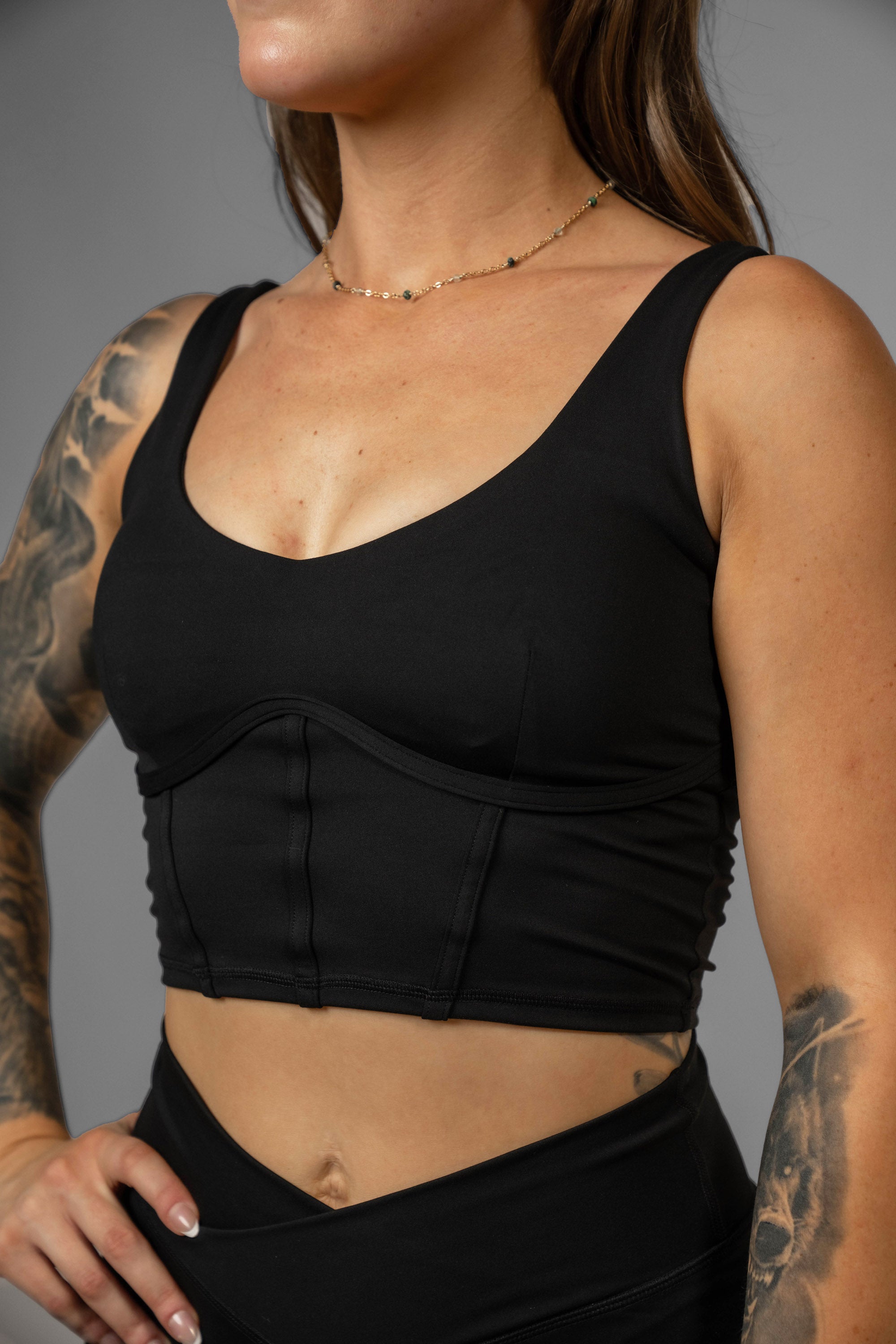 Cropped Corset Tank Wolf