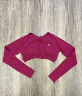 Seamless Long Sleeve Open Back Crop- Mulberry