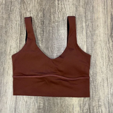 Effortless Scoop Back Sports bra- Pecan