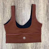 Effortless Scoop Back Sports bra- Pecan