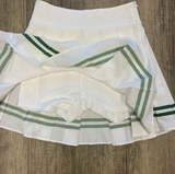 Workout Skirt- White and green stripe