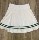 Workout Skirt- White and green stripe