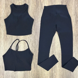 Ribbed Tops and Bottom Bundle - Black