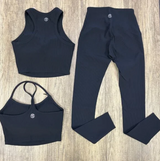 Ribbed Tops and Bottom Bundle - Black