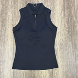 Collar tank top- black