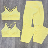 Aerosilk Bundle- 2 Tops & 1 Bottom - Butter Yellow