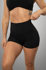 4" ORIGINAL Effortless Heart Booty Shorts With Pockets - Black
