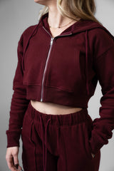Luxury Loungewear Crop Zip Hoodie