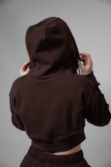 Luxury Loungewear Crop Zip Hoodie