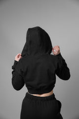 Luxury Loungewear Crop Zip Hoodie