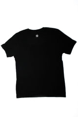 Back of black "Put the cart back" T-shirt