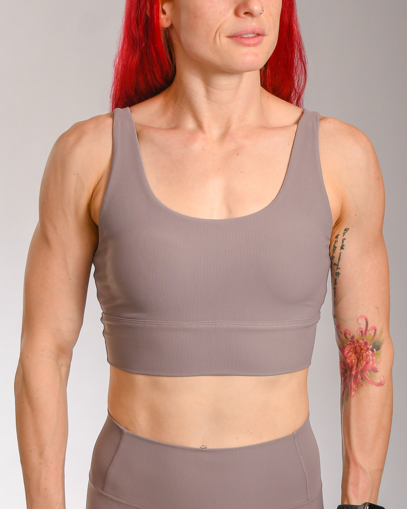 Effortless Ribbed Sports Bra - Orchid