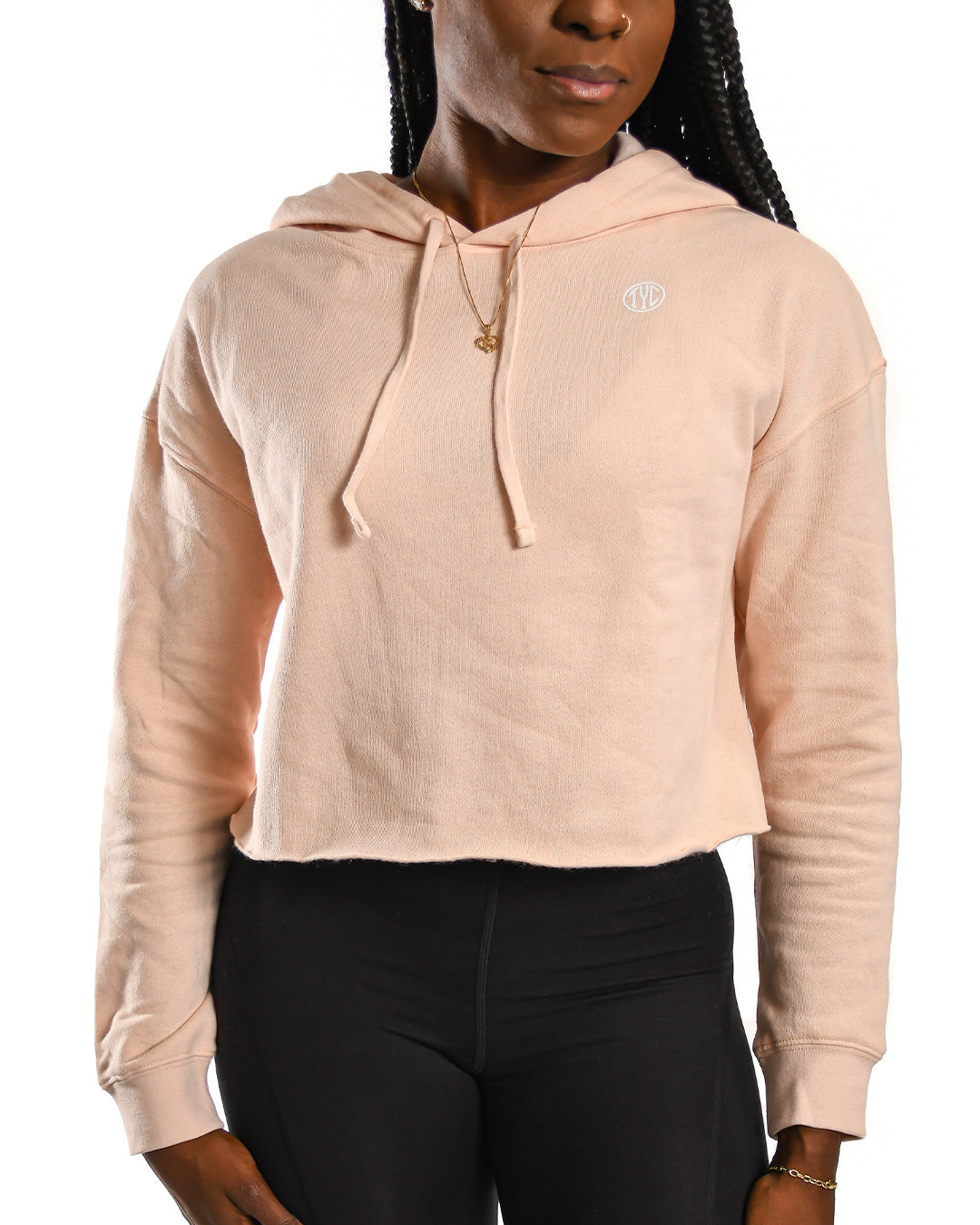 Super Soft Crop Top Hoodie Light Pink Til You Collapse