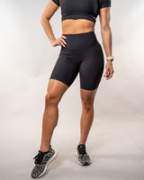 Ribbed Classic Biker Shorts - Black