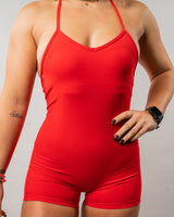 Pin Up Classic Bodysuit Shorts - Hot Red