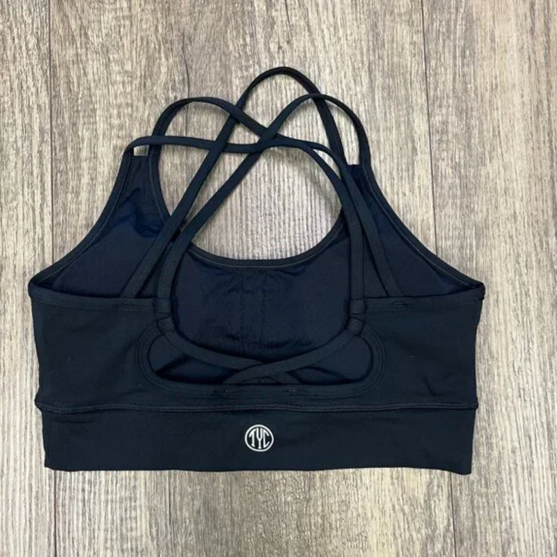 Effortless Double Strap Sports Bra- Black