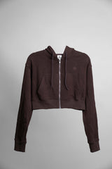 Luxury Loungewear Crop Zip Hoodie