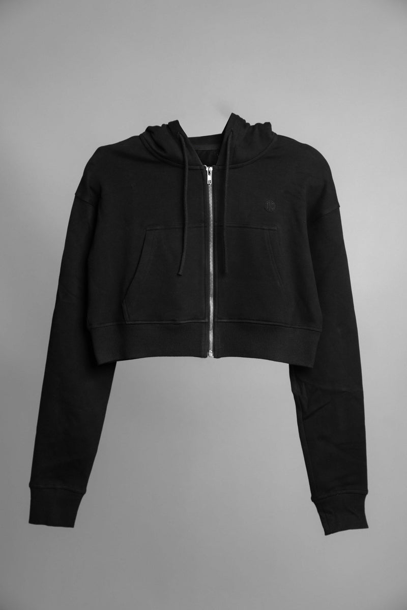 Luxury Loungewear Crop Zip Hoodie