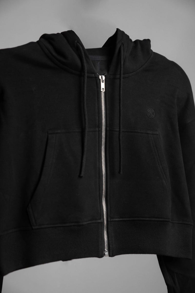 Luxury Loungewear Crop Zip Hoodie