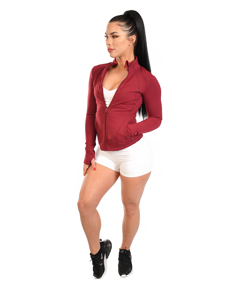 Fitted Sport Jacket - Maroon
