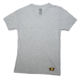 Gold Foil V Neck T-shirt- Heather Grey