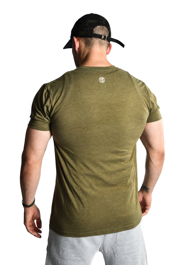 V Neck T-shirt- Army Green