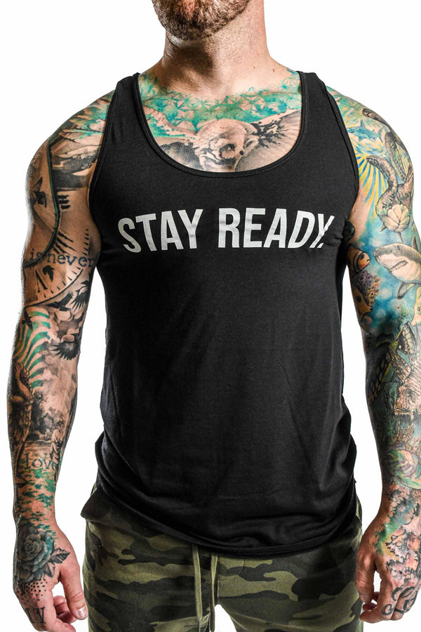 Men's 'Stay Ready' Tank- Black