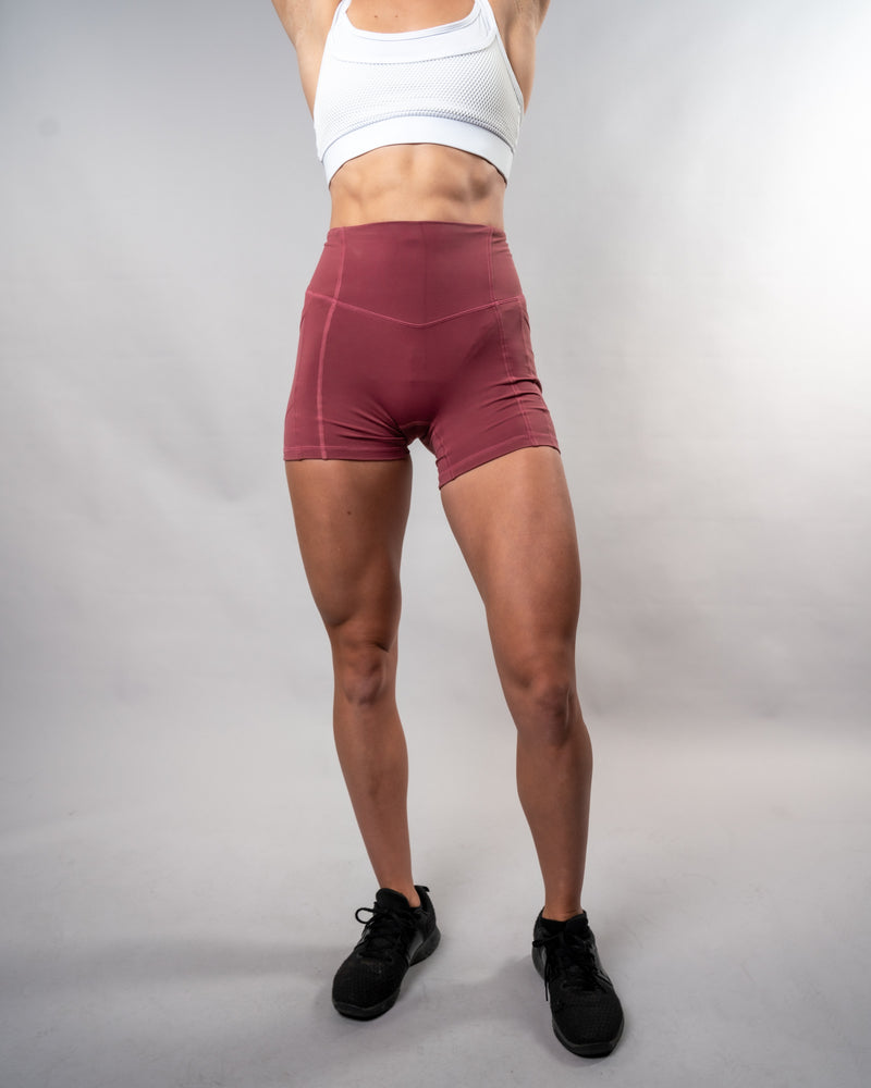 Resilient Heart Booty Shorts - Dark Rose