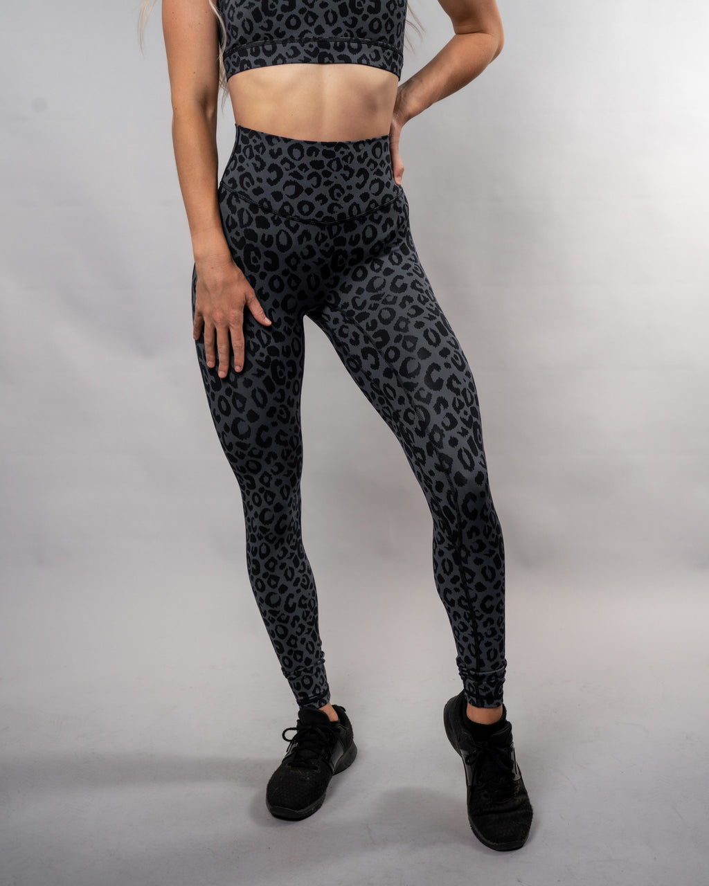 Leopard gradient scrunch legging - noireblanc