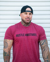 "Hustle and Motivate" T-Shirt - Maroon