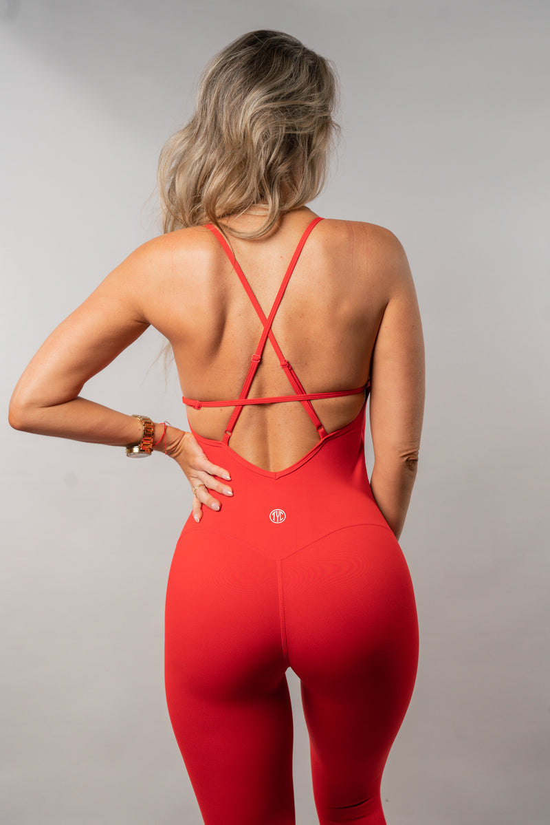 Pin Up Classic Bodysuit - Hot Red